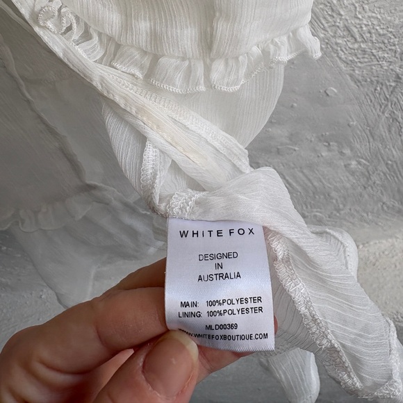 White Fox Boutique sheer white ruffle tie tank top - Picture 7 of 10